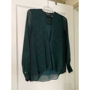Green and black snake print Blouse